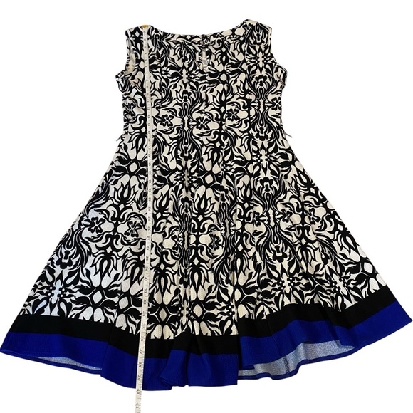 HAANI Petite Women's Flared Dress Midi Floral White/Black Print Sleeveless PXL - Picture 14 of 15